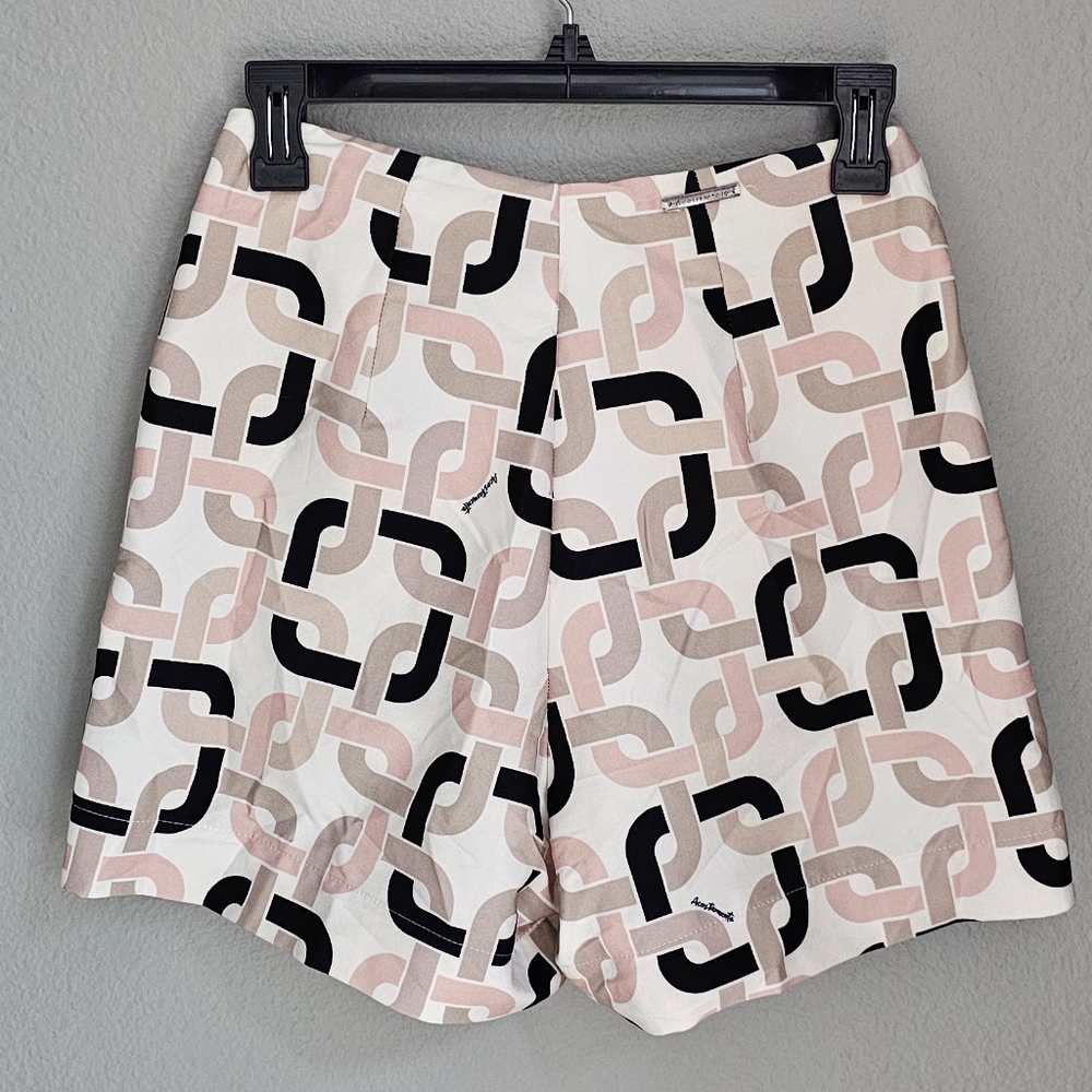 Chic Geometric Print Pleated Shorts